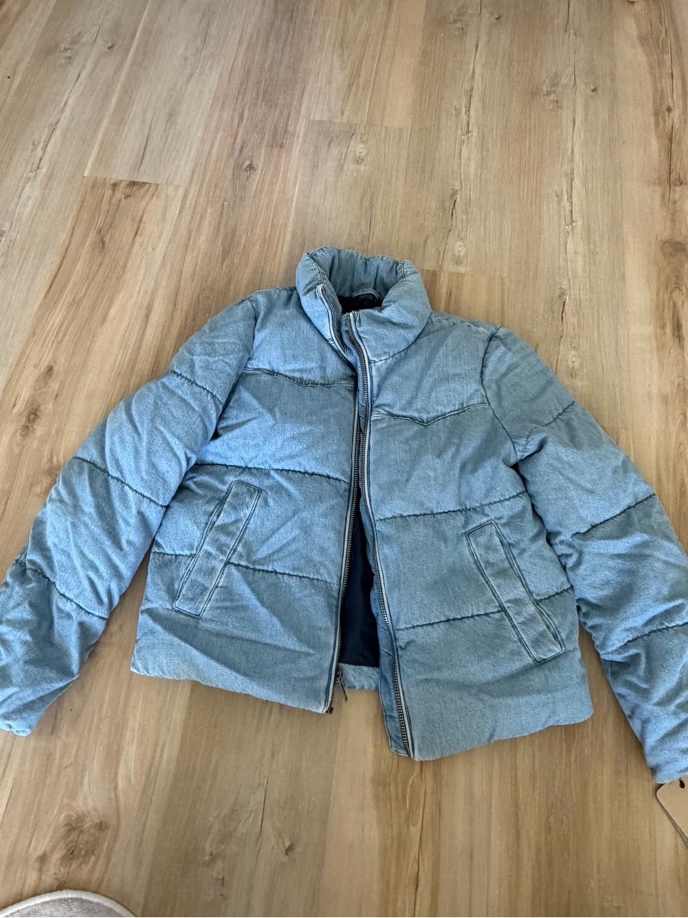 Levi's Light Blue Quilted Short Puffer Jacket